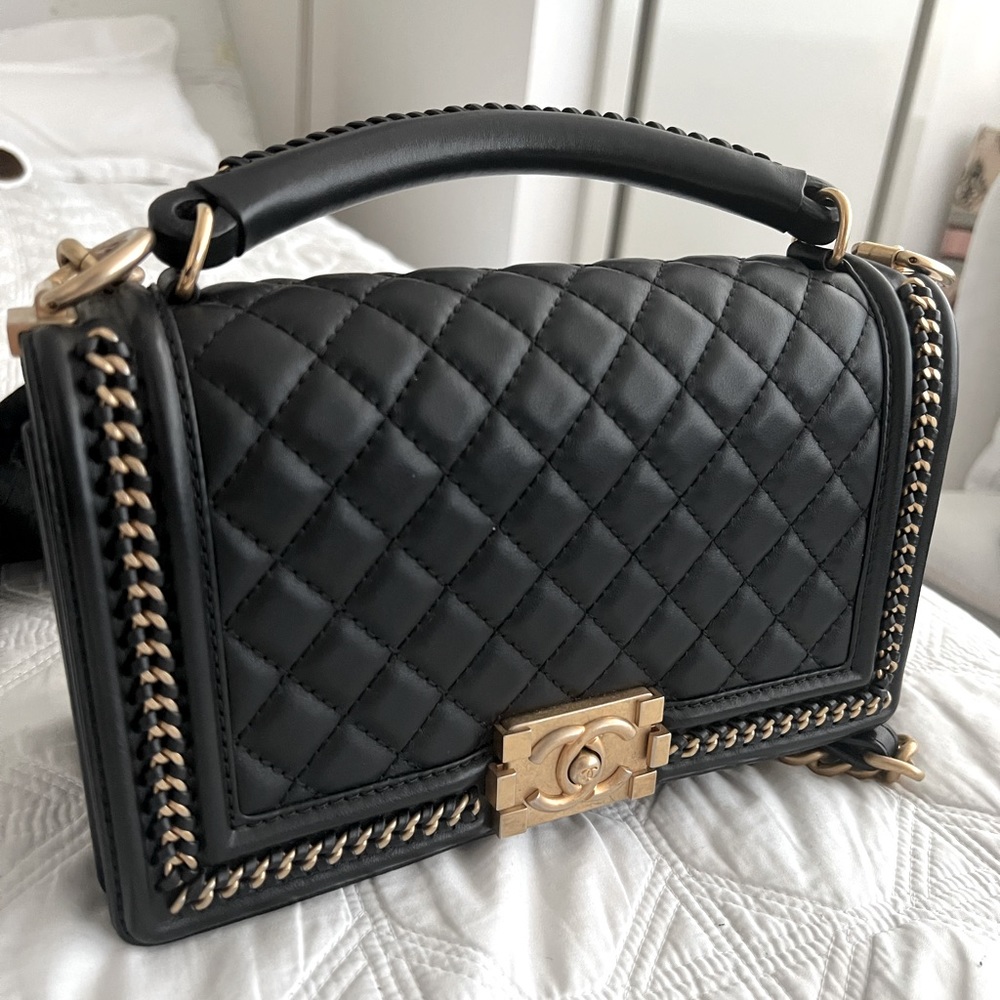 Chanel boy with top handle - gold hardware